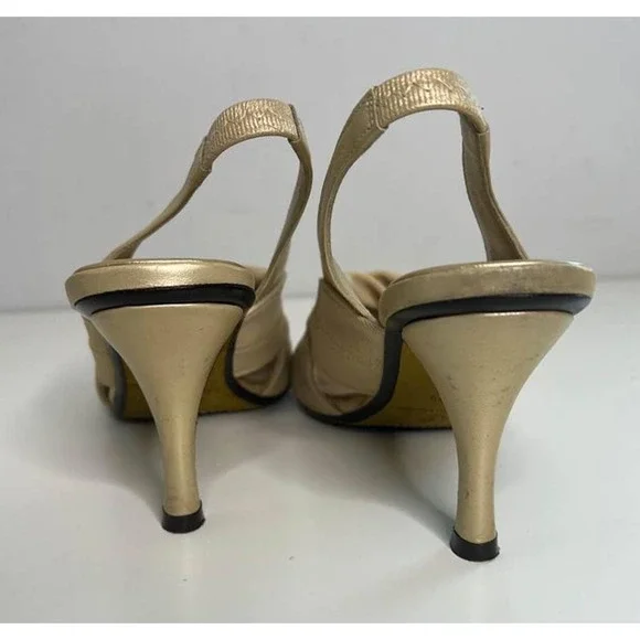 Donald J Pliner Jam Tan Slingback Heel Sandals 8.5 M - Picture 3 of 6